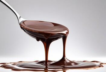 Liquid chocolate syrup isolated on white background, clipping path, full depth of field, ai