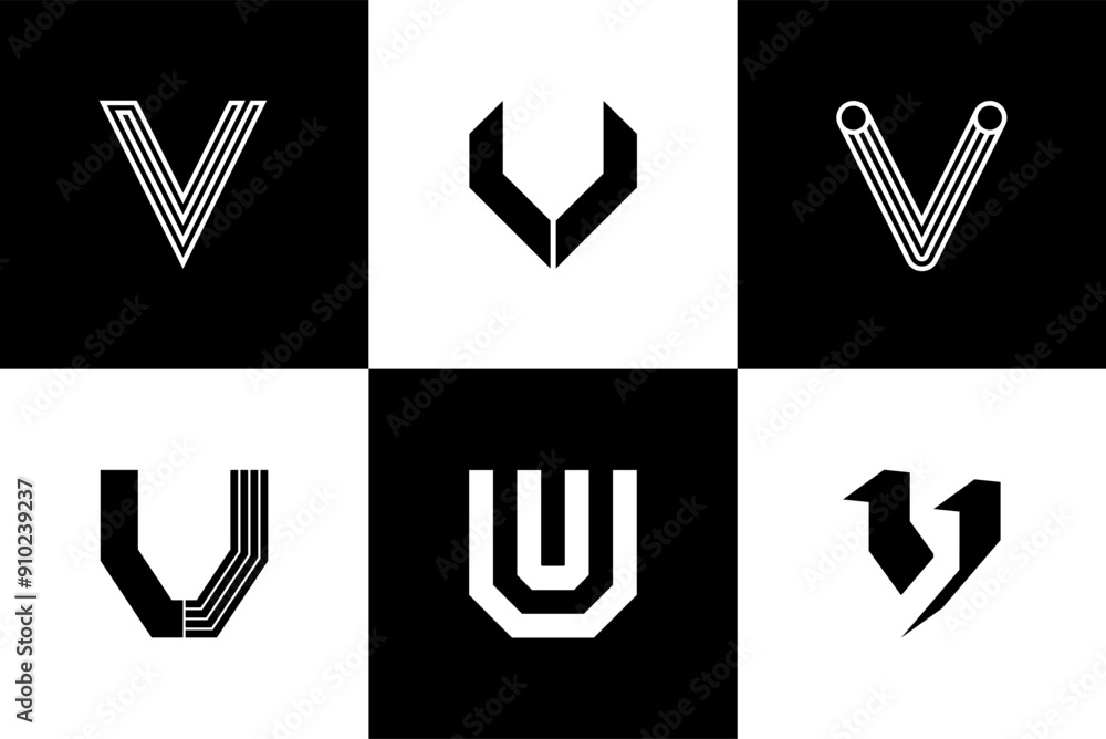 Fototapete letter v font design, vector illustration, high quality and standard. can be used in many types of d