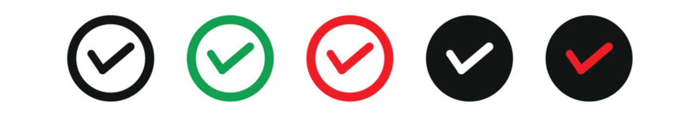 right mark icon set vector, on white background editable, checkmark vector illustration set  tik mark setvector illustrators file.