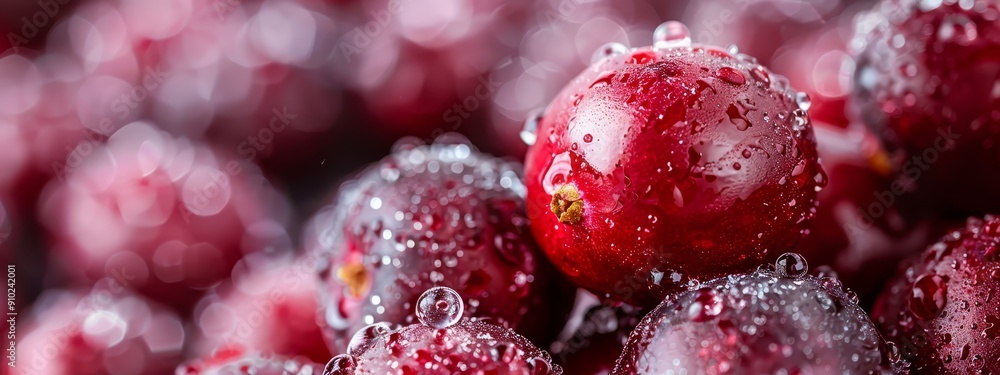 Canvas Prints  A tight shot of abundant fruit with water droplets on their peaks and bases