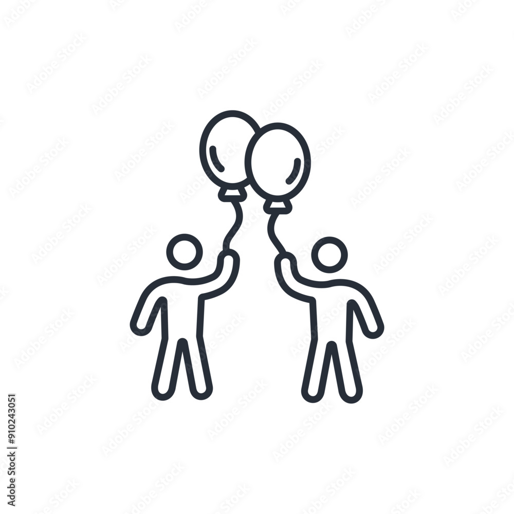 Poster balloon icon. vector.editable stroke.linear style sign for use web design,logo.symbol illustration.