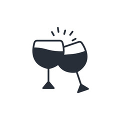 cheers icon. vector.Editable stroke.linear style sign for use web design,logo.Symbol illustration.