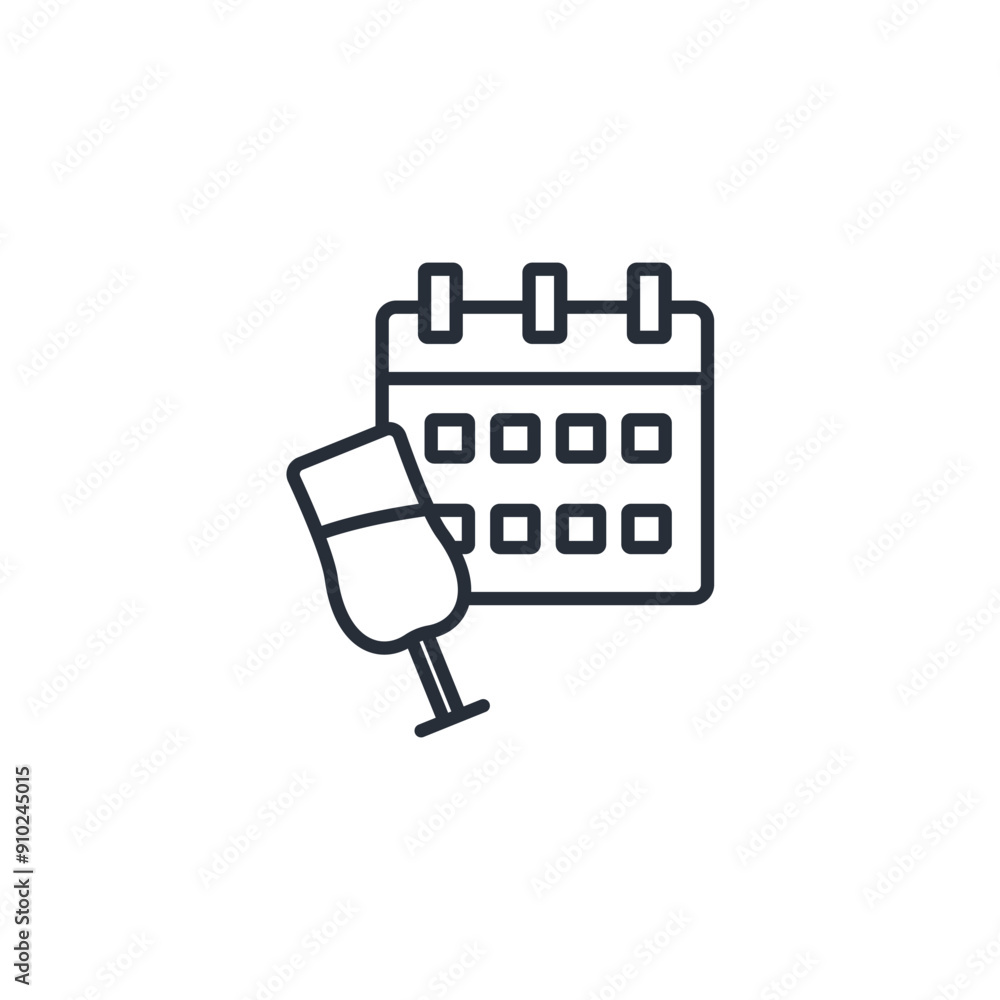 Poster save the date icon. vector.editable stroke.linear style sign for use web design,logo.symbol illustra