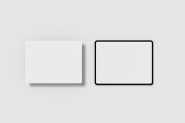 Tablet screen mockup on a white background