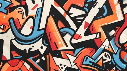 Graffiti symbols, featuring bold lines and dynamic shapes for an urban feel