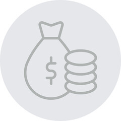 3195-Financial Vector Line Grey Circle Grey