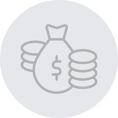 3199-Income Vector Line Grey Circle Grey