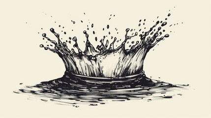 Illustration of a water crown splash