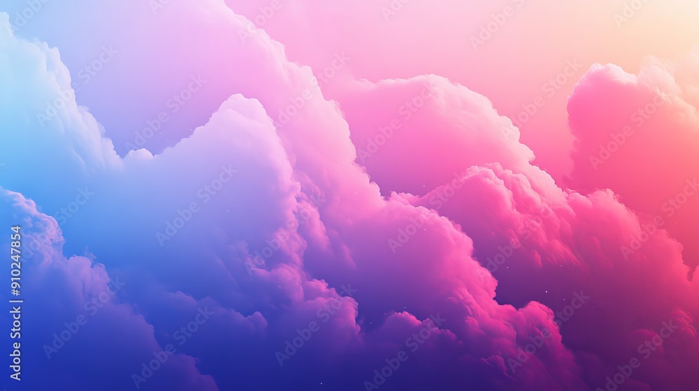Aufkleber digital cloud background with smooth gradients and engaging color highlights