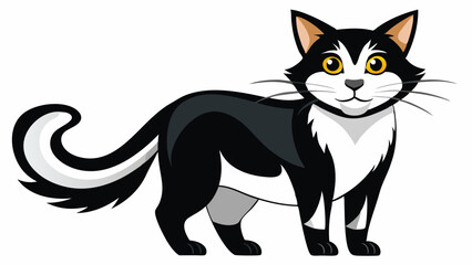 Cat soled black and white color vector art illustration