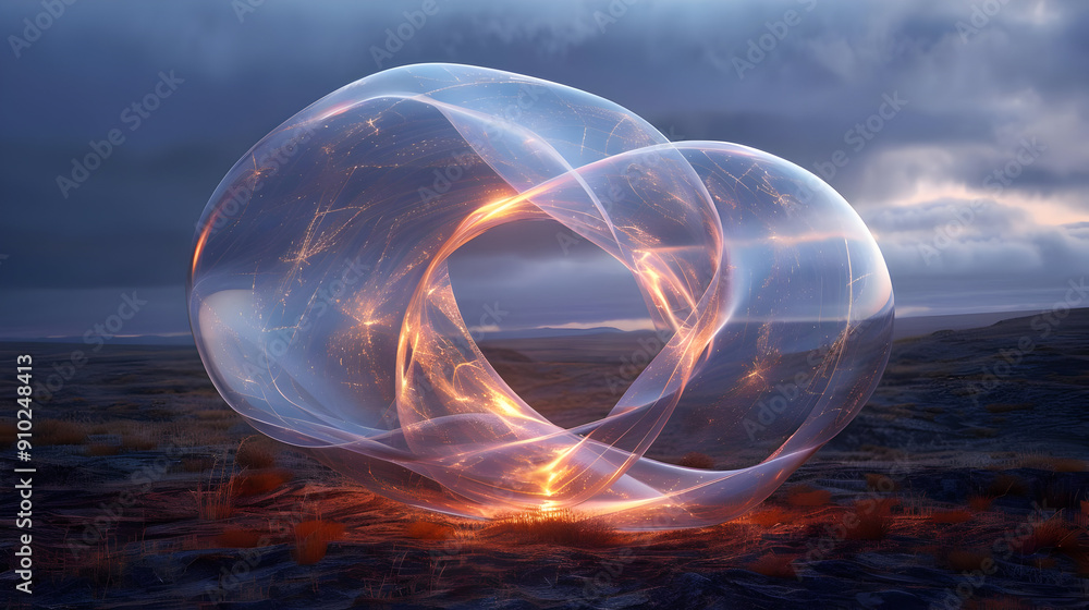 Poster glowing orb 3d abstract background