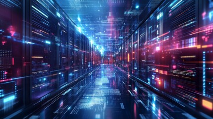 Fototapeta premium Tech infrastructure design with sleek, futuristic patterns