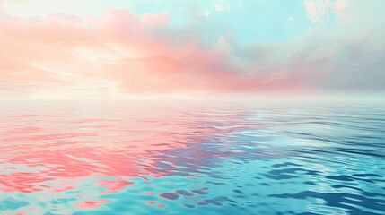 Obraz premium Serene Pastel Blue and Coral Gradient for Calming Aesthetic