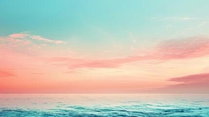 Obraz premium Tranquil Pastel Blue and Coral Gradient Wallpaper for Relaxation and Harmony