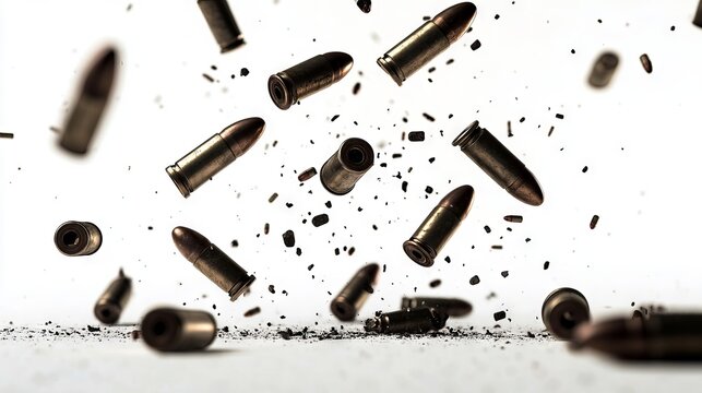 A bunch of bullets falling from the sky