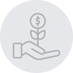 Local Economy Vector Line Grey Circle Grey