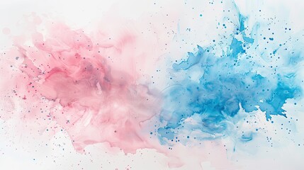 Obraz premium Soft Pastel Blue and Pink Watercolor Splashes on Light Background for Artistic Design