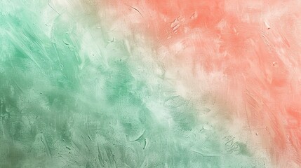 Serene Pastel Green and Coral Gradient Background with Soft Texture