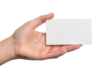 Fototapeta premium hand holding blank business card business concept