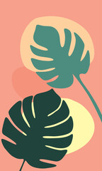 Botanical wall art vector,Modern vector illustration, Abstract modern botanical boho poster