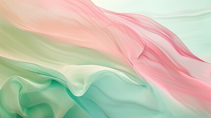 Obraz premium Serene Pastel Green and Pink Gradient with Seamless Transitions