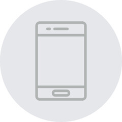 Smartphone Vector Line Grey Circle Grey