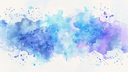 Obraz premium Dreamy Pastel Blue and Lavender Watercolor Splashes on Light Background for Abstract Art and Design Concepts