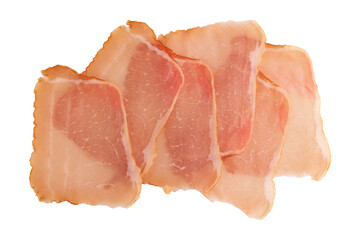 pieces of balyk isolated on white