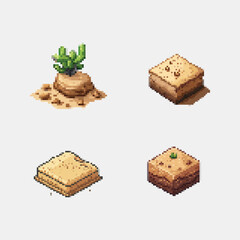8-bit game assets food, sweet, dessert, chocolate, cake, snack, isolated, baked, white, cookies, biscuit, cookie, brown, sugar, pastry, plate, delicious, bakery, breakfast, donut, closeup, meal, bread