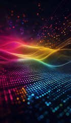 Rainbow digital networking, internet, cyber and business background