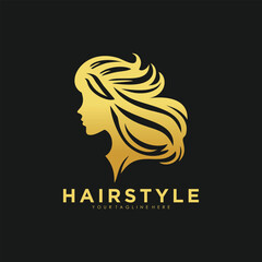 design of beautiful woman with elegant hairstyle