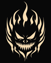 Halloween style black and white pumpkin illustration