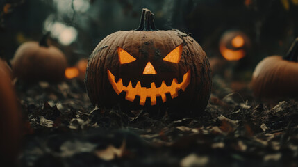 Halloween. Halloween night. pumpkin for Halloween. The creepy pumpkin