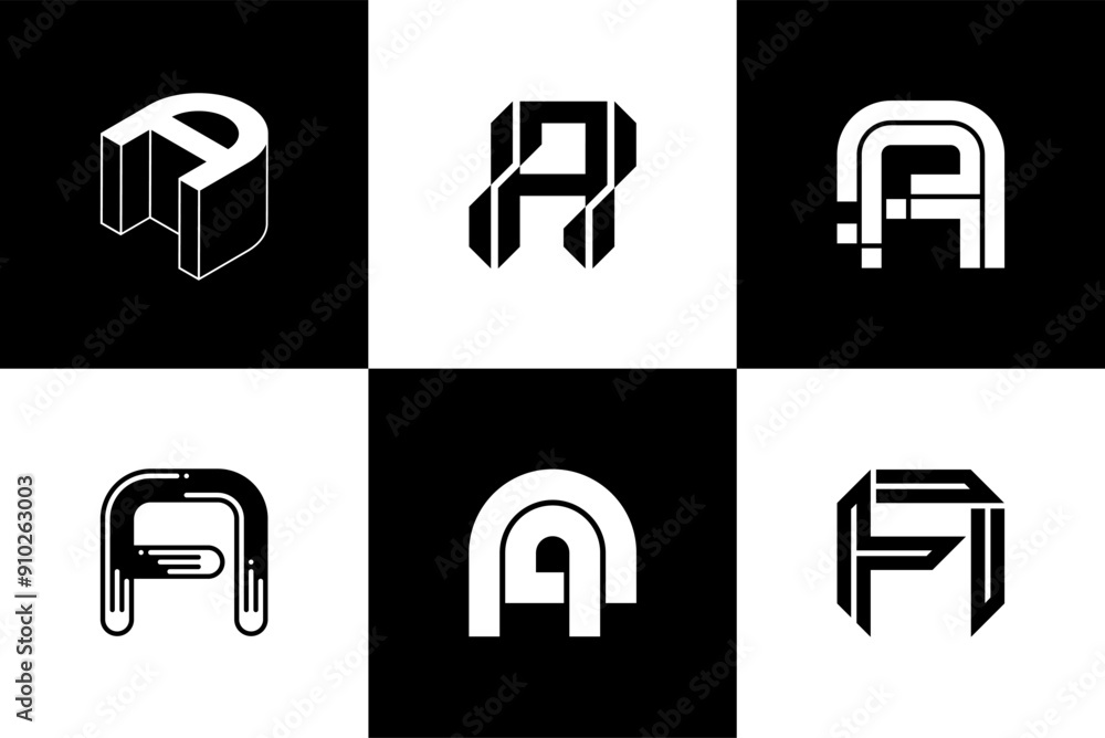 Fototapete Letter A modern font and typography design vector illustration, high quality and standard. Can be used in many types of design work.