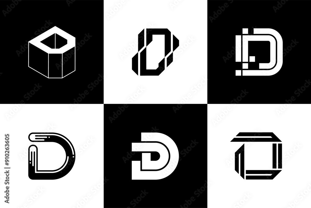 Fototapete letter d modern font and typography design vector illustration, high quality and standard. can be us