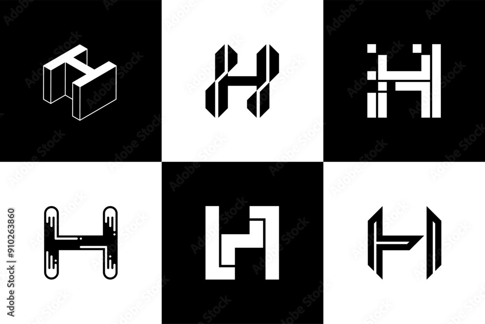 Fototapete letter h modern font and typography design vector illustration, high quality and standard. can be us