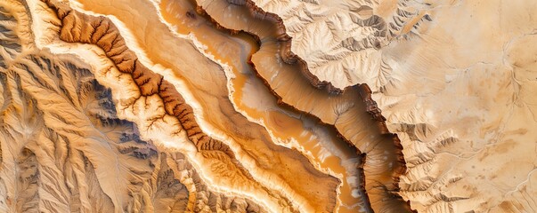 Satellite image of landslide, geographical impact, detailed terrain, scientific study