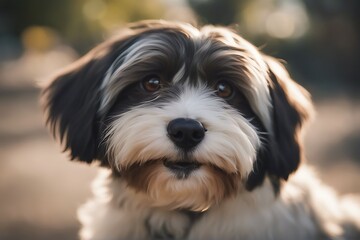 portrait dog havanese adorable alone animal attention beauty bred canino curious cute domestic ear eye friendly front view grey background hound indoor language licking lip listening lovely mammal