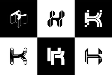 Letter K modern font and typography design vector illustration, high quality and standard. Can be used in many types of design work.