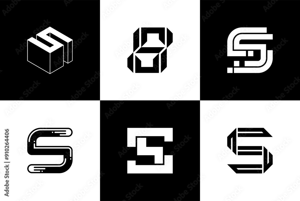 Fototapete Letter S modern font and typography design vector illustration, high quality and standard. Can be used in many types of design work.