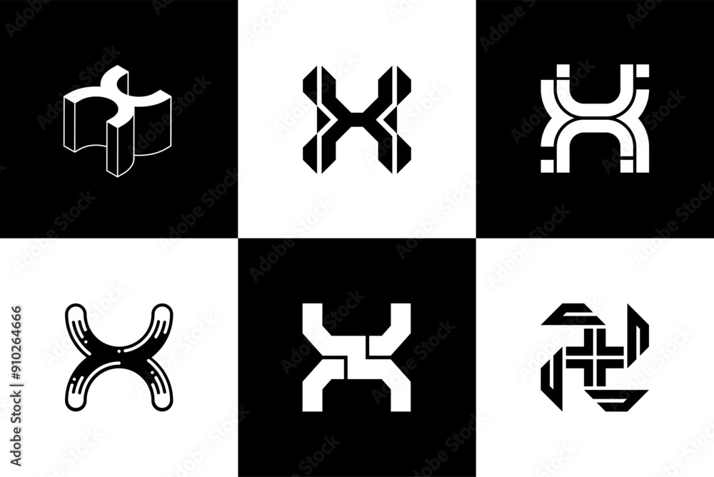 Fototapete letter x modern font and typography design vector illustration, high quality and standard. can be us