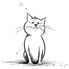 Illustration of a cute cat