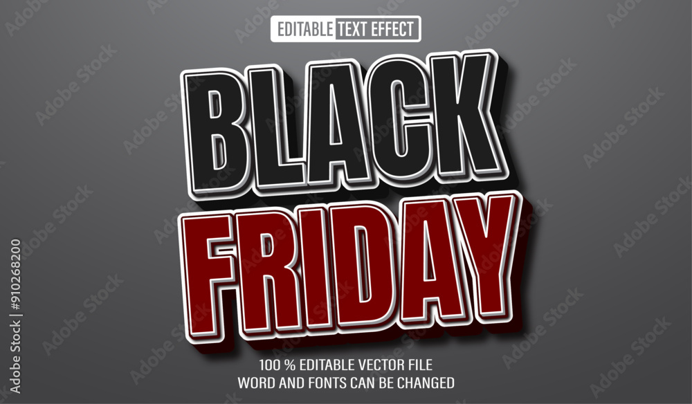 Poster editable 3d text style effect - black friday text effect template