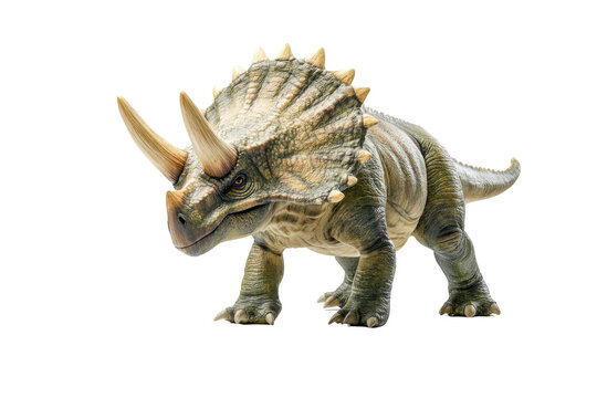 Fototapeta Realistic triceratops dinosaur with detailed textures. PNG image
