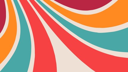 Retro background with lines vintage colors pink, yellow ,red and blue