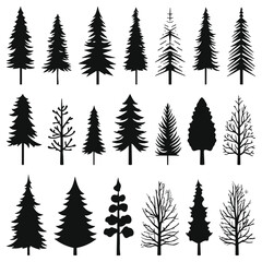 Obraz premium pine trees vector flat illustration