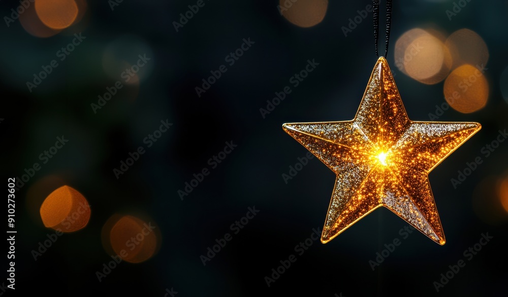 Poster golden star sparkle abstract design. bright and shimmering golden star creating a magical visual eff