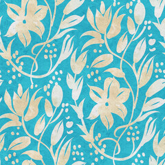 Seamless pattern with bright spring flowers.
