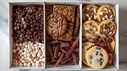 Assorted Healthy and Indulgent Snack Foods Arranged on a Platter