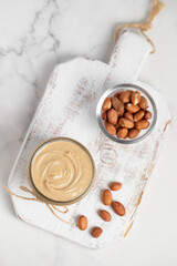 peanut butter, nut butter in a jar, peanuts, healthy eating